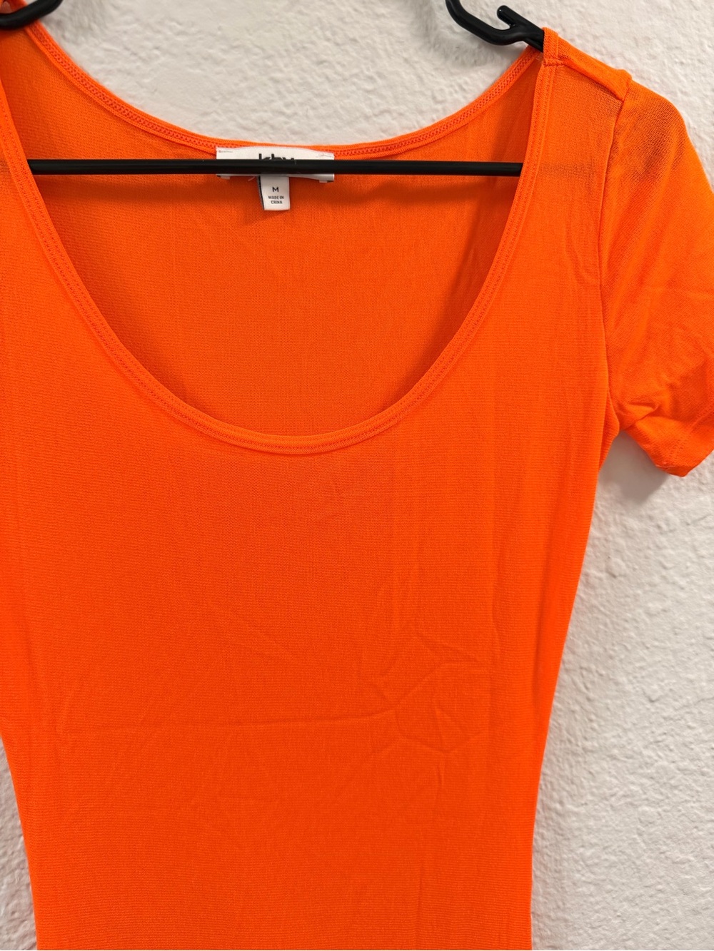 Khy Bright Orange Scoop Neck Women's full length sheer dress